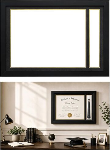 Diploma Frame with Tassel Holder: Black Wood Certificate Frame for Graduation, Degree License Display for Gift (15.2 x 10.5) in Saudi Arabia