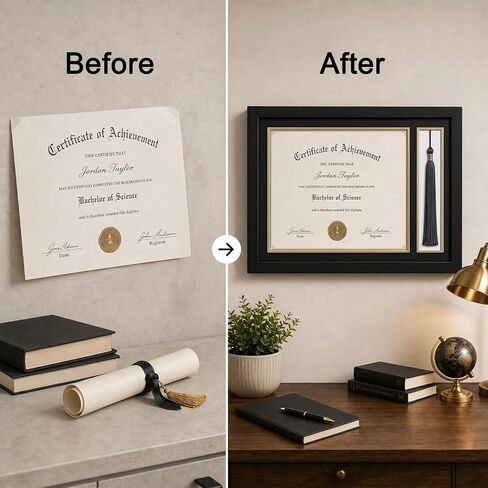 Diploma Frame with Tassel Holder: Black Wood Certificate Frame for Graduation, Degree License Display for Gift (15.2 x 10.5) in Saudi Arabia