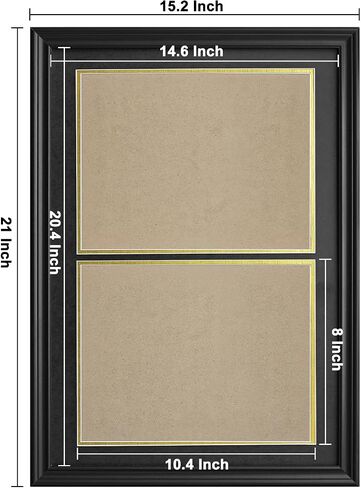 Double 8.5x11 Diploma Frame: Black Graduation Degree Certificate Frame, Wood Holder Fit for Picture or College License or Photo in Saudi Arabia