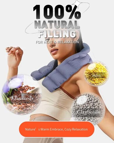 Heating Pad Microwavable for Neck and Shoulders, 29 * 8" Moist Heating Pad, Heated Neck Wrap, Microwave Warmer in Saudi Arabia