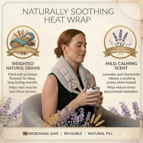 Microwavable Deluxe Body Wrap – 30" x 6" Flexible Therapeutic Thermal Compress, Reusable Moist‑Heat Heating Pad for Neck, Shoulders, Back & Body in Kuwait