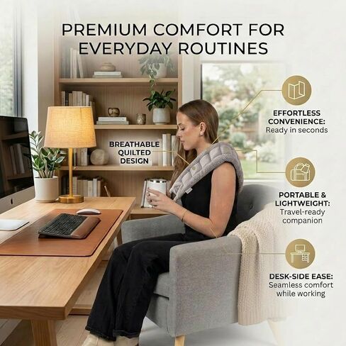 Microwavable Deluxe Body Wrap – 30" x 6" Flexible Therapeutic Thermal Compress, Reusable Moist‑Heat Heating Pad for Neck, Shoulders, Back & Body in Kuwait