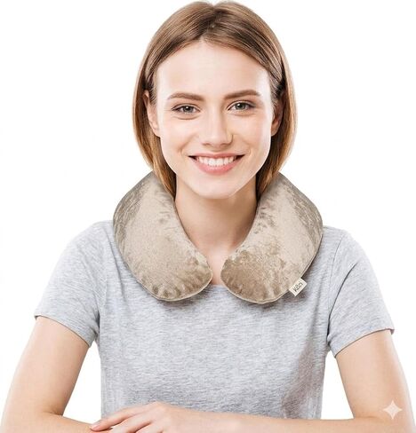 Kozi Weighted Neck Wrap - Microwavable Hot & Cold Therapy Pillow for Neck Pain, Migraine, and Muscle Stiffness Relief - Herbal Aromatherapy Heating Pad - Jute Fabric in Saudi Arabia