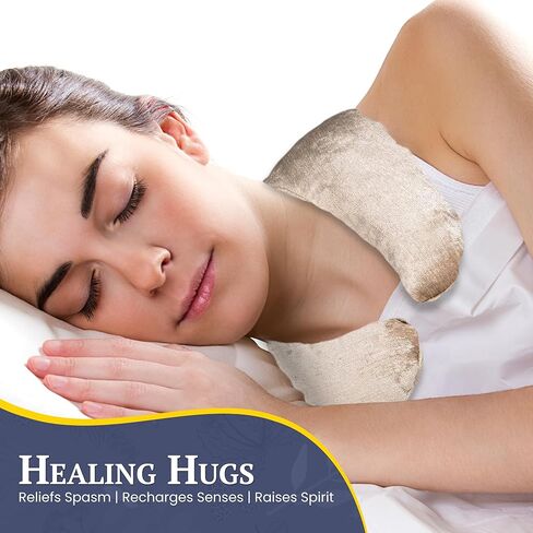 Kozi Weighted Neck Wrap - Microwavable Hot & Cold Therapy Pillow for Neck Pain, Migraine, and Muscle Stiffness Relief - Herbal Aromatherapy Heating Pad - Jute Fabric in Saudi Arabia