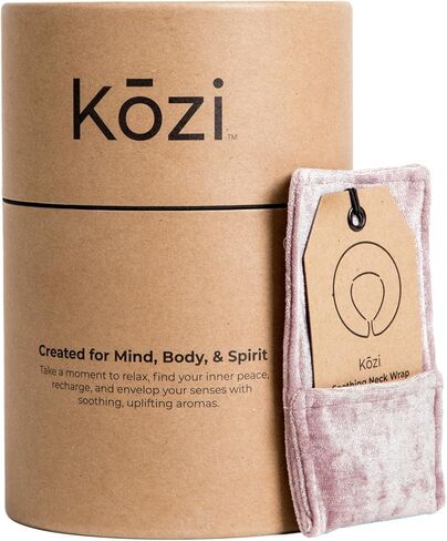 Kozi Weighted Neck Wrap - Microwavable Hot & Cold Therapy Pillow for Neck Pain, Migraine, and Muscle Stiffness Relief - Herbal Aromatherapy Heating Pad - Jute Fabric in Saudi Arabia