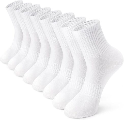 Breslatte 4pairs Crew Socks for Women Men Soft Cotton Striped Socks for Daily Athletic Running in Saudi Arabia