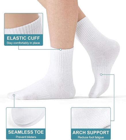 Breslatte 4pairs Crew Socks for Women Men Soft Cotton Striped Socks for Daily Athletic Running in Saudi Arabia