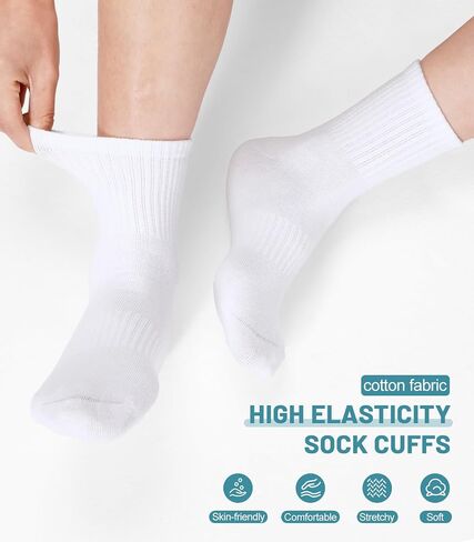 Breslatte 4pairs Crew Socks for Women Men Soft Cotton Striped Socks for Daily Athletic Running in Saudi Arabia