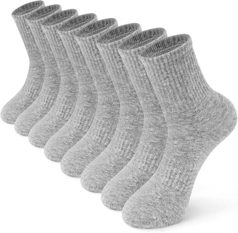 Breslatte 4pairs Crew Socks for Women Men Soft Cotton Striped Socks for Daily Athletic Running in Saudi Arabia