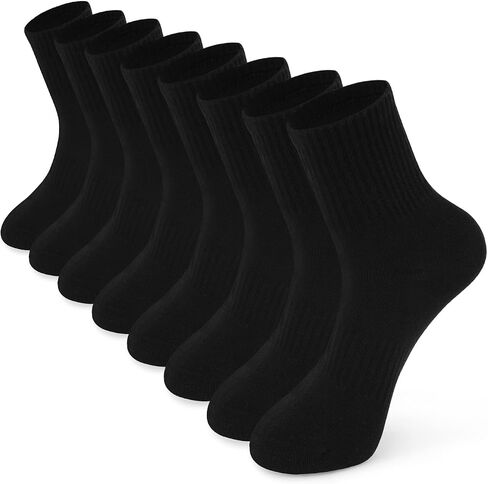 Breslatte 4pairs Crew Socks for Women Men Soft Cotton Striped Socks for Daily Athletic Running in Saudi Arabia