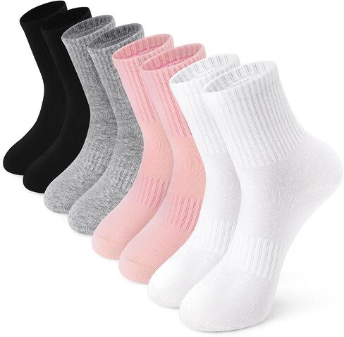Breslatte 4pairs Crew Socks for Women Men Soft Cotton Striped Socks for Daily Athletic Running in Saudi Arabia