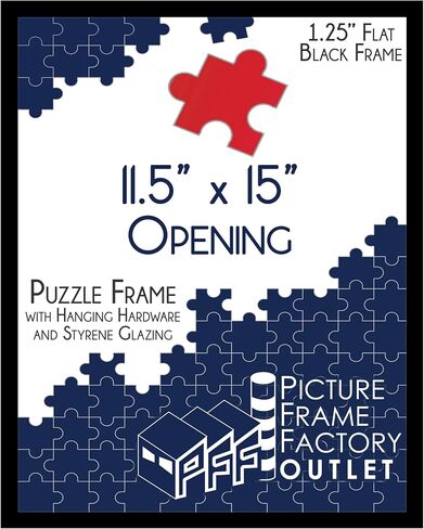 PictureFrameFactoryOutlet PFF 11.5x15 Picture Frame, Black 1.25 Inch Profile in Kuwait