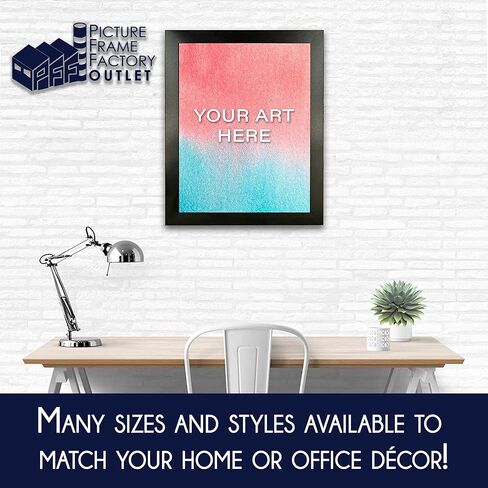 PictureFrameFactoryOutlet PFF 11.5x15 Picture Frame, Black 1.25 Inch Profile in Kuwait