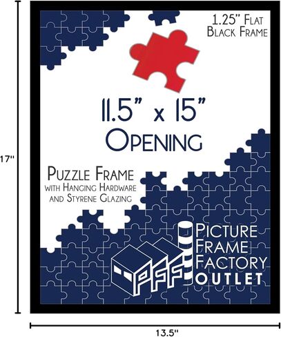 PictureFrameFactoryOutlet PFF 11.5x15 Picture Frame, Black 1.25 Inch Profile in Saudi Arabia