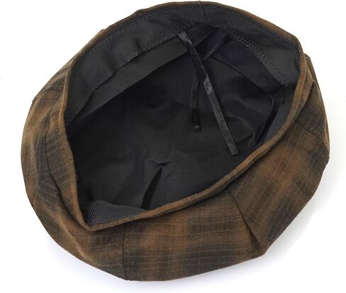 Women's Checkered Beret Painter Hat Vintage French Style Cap in Saudi Arabia