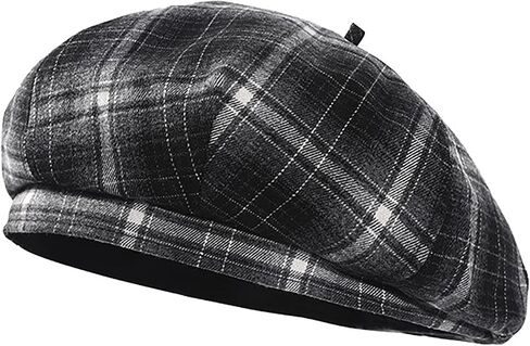 Women's Checkered Beret Painter Hat Vintage French Style Cap in Saudi Arabia