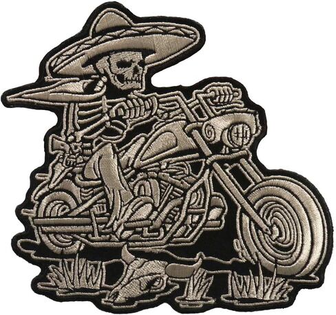 Hot Leathers 5" x 5" Sombrero Skeleton Rider Patch PPA6823-5 Width x 5 Height Inches in Kuwait