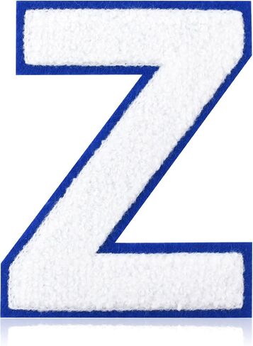 Iron On Numbers for Clothing - 4.5" White and Blue Chenille Number Patches Iron/Sew On Patches for Clothes Jackets Varsity Bags Backpacks Jeans Uniform DIY Sorority Gifts for Women - 1 in Saudi Arabia