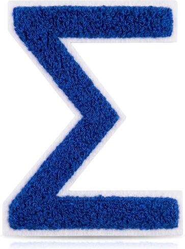 Iron On Numbers for Clothing - 4.5" White and Blue Chenille Number Patches Iron/Sew On Patches for Clothes Jackets Varsity Bags Backpacks Jeans Uniform DIY Sorority Gifts for Women - 1 in Saudi Arabia