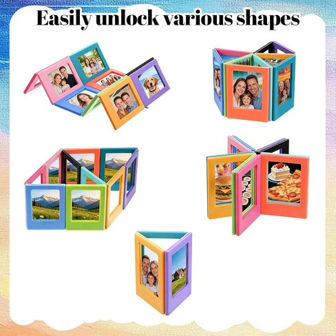 10 PCS Magnetic Photo Frames, Mini Picture Frames for Fridge, Colorful Photo Magnets for Fridge, Desktop (3 Inch) in Saudi Arabia