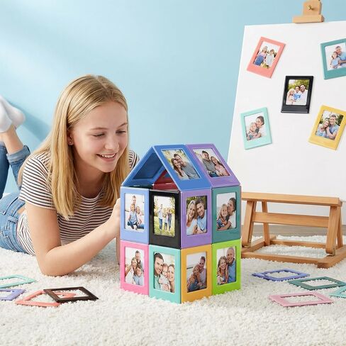 10 PCS Magnetic Photo Frames, Mini Picture Frames for Fridge, Colorful Photo Magnets for Fridge, Desktop (3 Inch) in Saudi Arabia