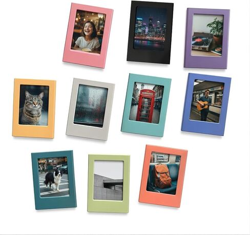 30 PCS Magnetic Photo Frame, 2.5x3.5 inch Refrigerator Magnets for Fujifilm Instax Mini, Wallet Size Picture Frames, 10 Colors in Saudi Arabia