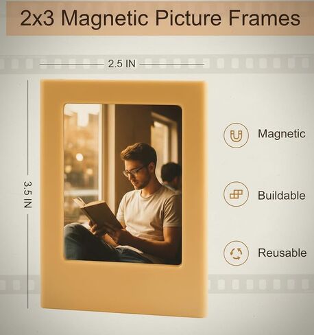 30 PCS Magnetic Photo Frame, 2.5x3.5 inch Refrigerator Magnets for Fujifilm Instax Mini, Wallet Size Picture Frames, 10 Colors in Saudi Arabia