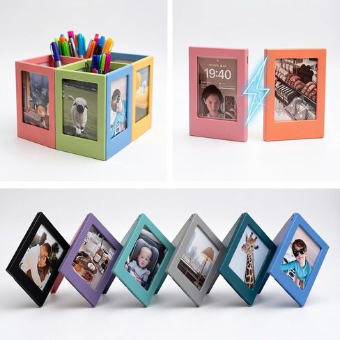 30 PCS Magnetic Photo Frame, 2.5x3.5 inch Refrigerator Magnets for Fujifilm Instax Mini, Wallet Size Picture Frames, 10 Colors in Saudi Arabia