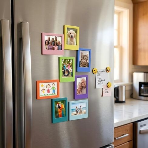 30 PCS Magnetic Photo Frame, 2.5x3.5 inch Refrigerator Magnets for Fujifilm Instax Mini, Wallet Size Picture Frames, 10 Colors in Saudi Arabia