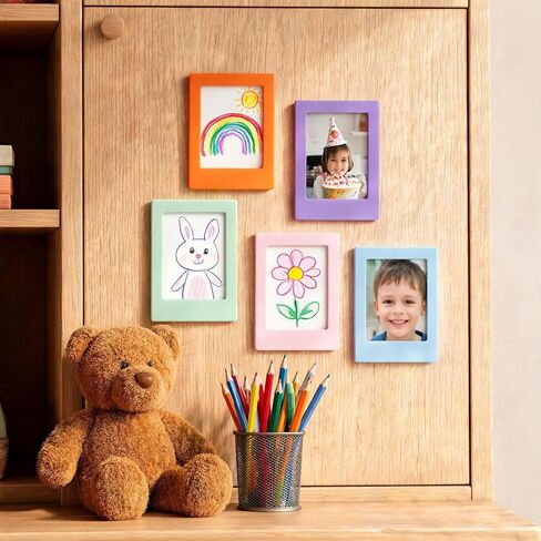 30 PCS Magnetic Photo Frame, 2.5x3.5 inch Refrigerator Magnets for Fujifilm Instax Mini, Wallet Size Picture Frames, 10 Colors in Saudi Arabia