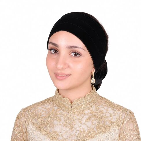 Mu Lan GripBand | Wide Strong Grip Headband | Anti-slip Non-slip Velvet Under Scarf Hijab Shawl Turban Wig Wrap (Black Grip) in Saudi Arabia