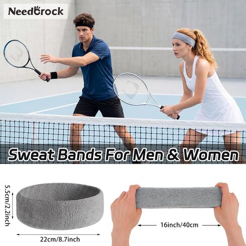 Sweatbands Sports Headband for Men & Women, Moisture Wicking Hairband - Terry Cotton Sweat Band for Running, Gym in Kuwait