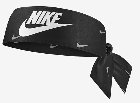 أسود / أبيض / رمادي شعار Nike Dri-Fit Head Tie Headband in Kuwait
