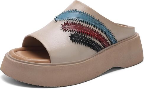 Women's Platform Mule Open Toe Slip-On Shoes,Comfortable Casual Stylish Clog Shoes Breathable Everyday Footwear in Kuwait