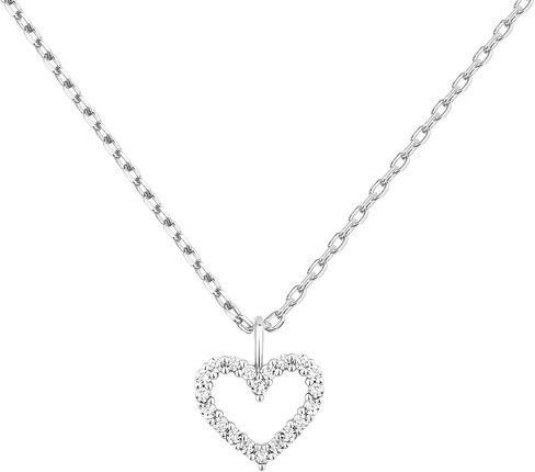 PAVOI 14K Gold Plated Cubic Zirconia Heart Necklace | Cute Dainty Love Pendant Necklaces for Women - Valentines Day Trendy Jewelry in Kuwait