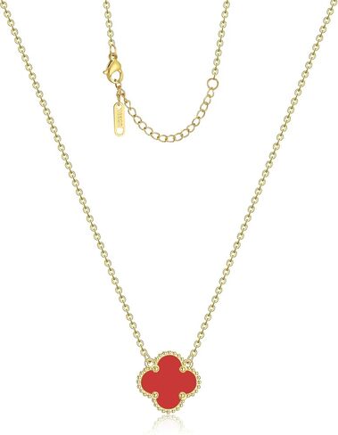 AIPPK Clover Pendant Necklace for Women 18K Gold Plated Four Leaf Clover Necklaces Lucky Simple Jewelry Gifts for Women in Saudi Arabia
