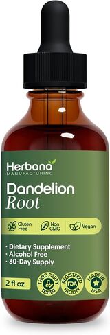 Dandelion Root 2 fl oz Liquid Extract - Natural Herbal Supplement for Cleansing, Digestive Function & Immunity - Organic Taraxacum officinale - Family Size - High Potency Drops - 30-Day Supply in Saudi Arabia