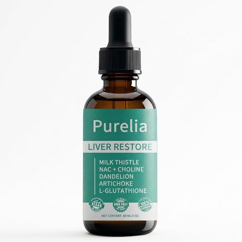 Purelia Liver Restore, Complete Liver Support Supplement with Milk Thistle, Dandelion Root & Choline for Balance in Saudi Arabia