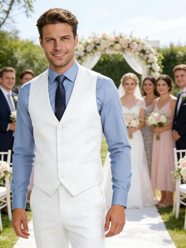 Bakerbear Men's Vest for Men Formal Classic Tuxedo Waistcoat Mens Slim and Regular Fit Dress Bussiness Wedding Outfit in Saudi Arabia