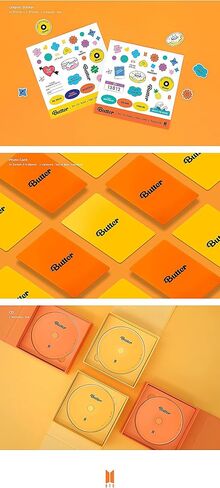 BTS Butter Single Album Peaches Version CD+PhotoBook+2p Lyrics Card+1p Instant PhotoCard+1p PhotoStand+1p Folded Message Card+1p Graphic Sticker+1p PhotoCard+Tracking in Kuwait