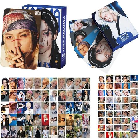 Karma Album Photocards Set,127PCS Karma Photocards Laser Cards Gift for Stay(55PCS Photocard+72PCS Stickers-Felix)(Yellow) in Saudi Arabia