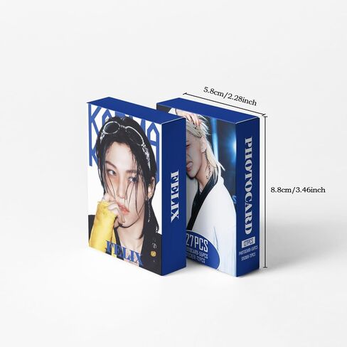 Karma Album Photocards Set,127PCS Karma Photocards Laser Cards Gift for Stay(55PCS Photocard+72PCS Stickers-Felix)(Yellow) in Saudi Arabia