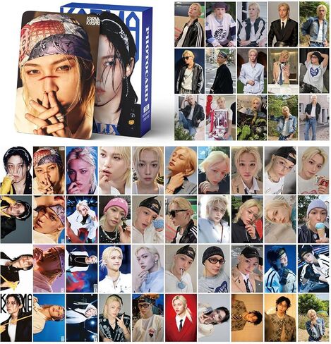 Karma Album Photocards Set,127PCS Karma Photocards Laser Cards Gift for Stay(55PCS Photocard+72PCS Stickers-Felix)(Yellow) in Saudi Arabia