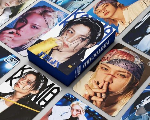 Karma Album Photocards Set,127PCS Karma Photocards Laser Cards Gift for Stay(55PCS Photocard+72PCS Stickers-Felix)(Yellow) in Saudi Arabia