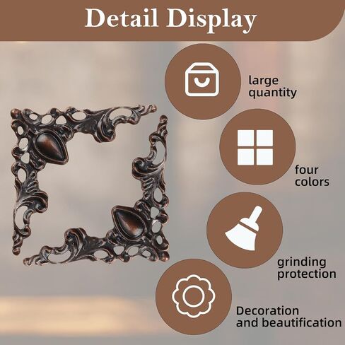 60 Pcs Book Corner Protectors, Vintage Metal Edge Guards for Decoration and Protection, Ideal for Scrapbooking Albums Menus and Crafts, Antique Style Photo Corners for DIY Projects in Kuwait