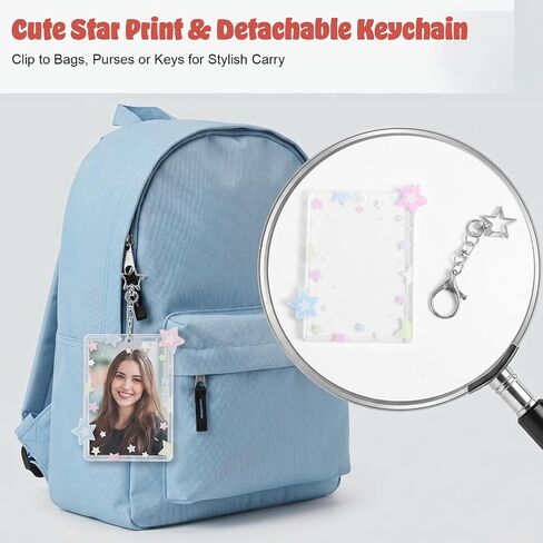 1 PCS Acrylic Photocard Holder, Clear Card Protectors with Star Pendant for Purse Backpack Wallet Collectible Display in Saudi Arabia