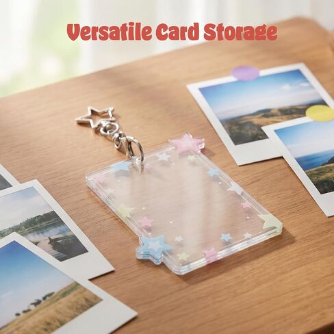 1 PCS Acrylic Photocard Holder, Clear Card Protectors with Star Pendant for Purse Backpack Wallet Collectible Display in Saudi Arabia