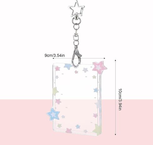 1 PCS Acrylic Photocard Holder, Clear Card Protectors with Star Pendant for Purse Backpack Wallet Collectible Display in Saudi Arabia