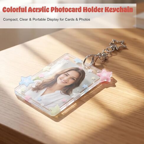 1 PCS Acrylic Photocard Holder, Clear Card Protectors with Star Pendant for Purse Backpack Wallet Collectible Display in Saudi Arabia