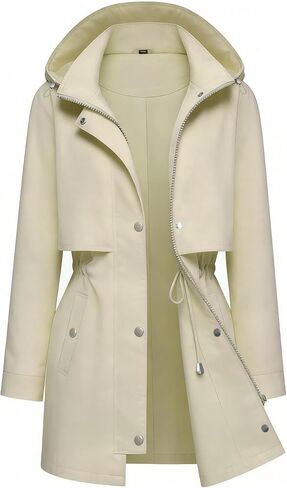 Women's Long Hooded Rain Jacket Waterproof Raincoat Windbreaker with Hood, for Sports Outdoor Camping Hiking in Saudi Arabia